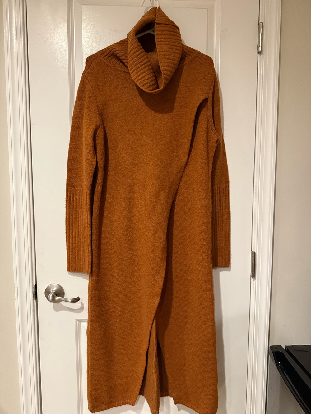 G by Giuliana Rust Cowl Neck Long Sweater Dress
